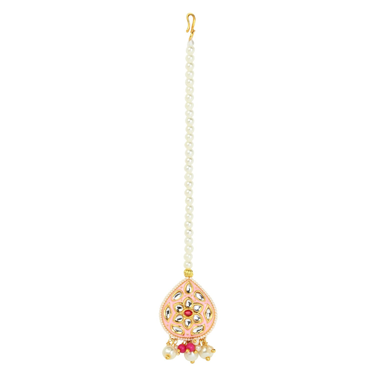 Kundan Studded Meenakari Stone Maang Tikka