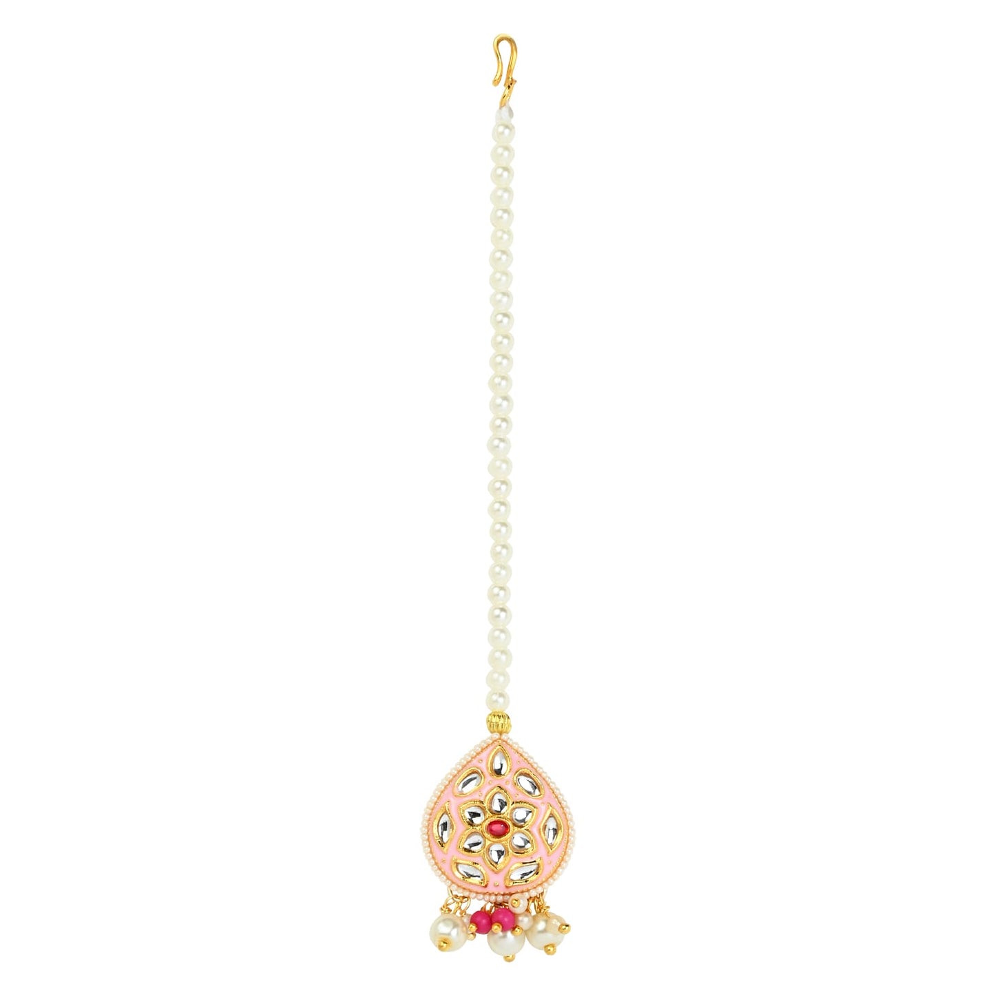 Kundan Studded Meenakari Stone Maang Tikka