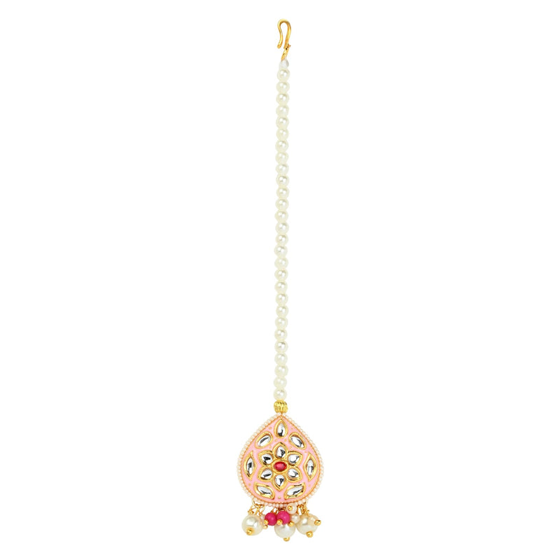 Kundan Studded Meenakari Stone Maang Tikka