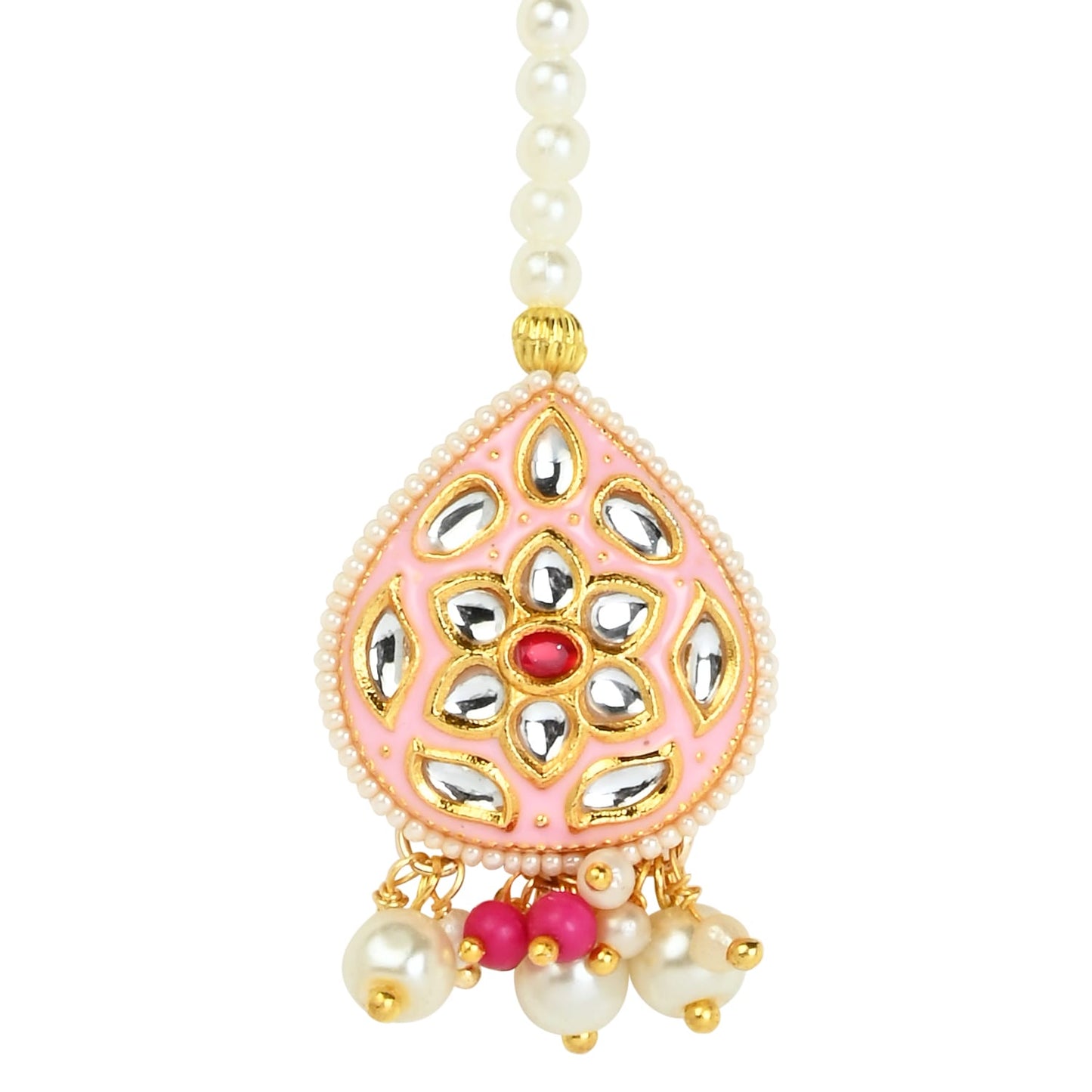 Kundan Studded Meenakari Stone Maang Tikka