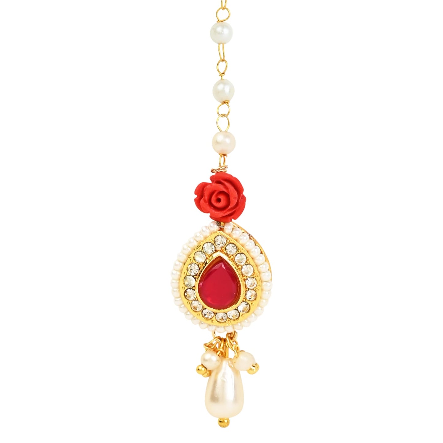 Diamond Stone Rose Maang Tikka