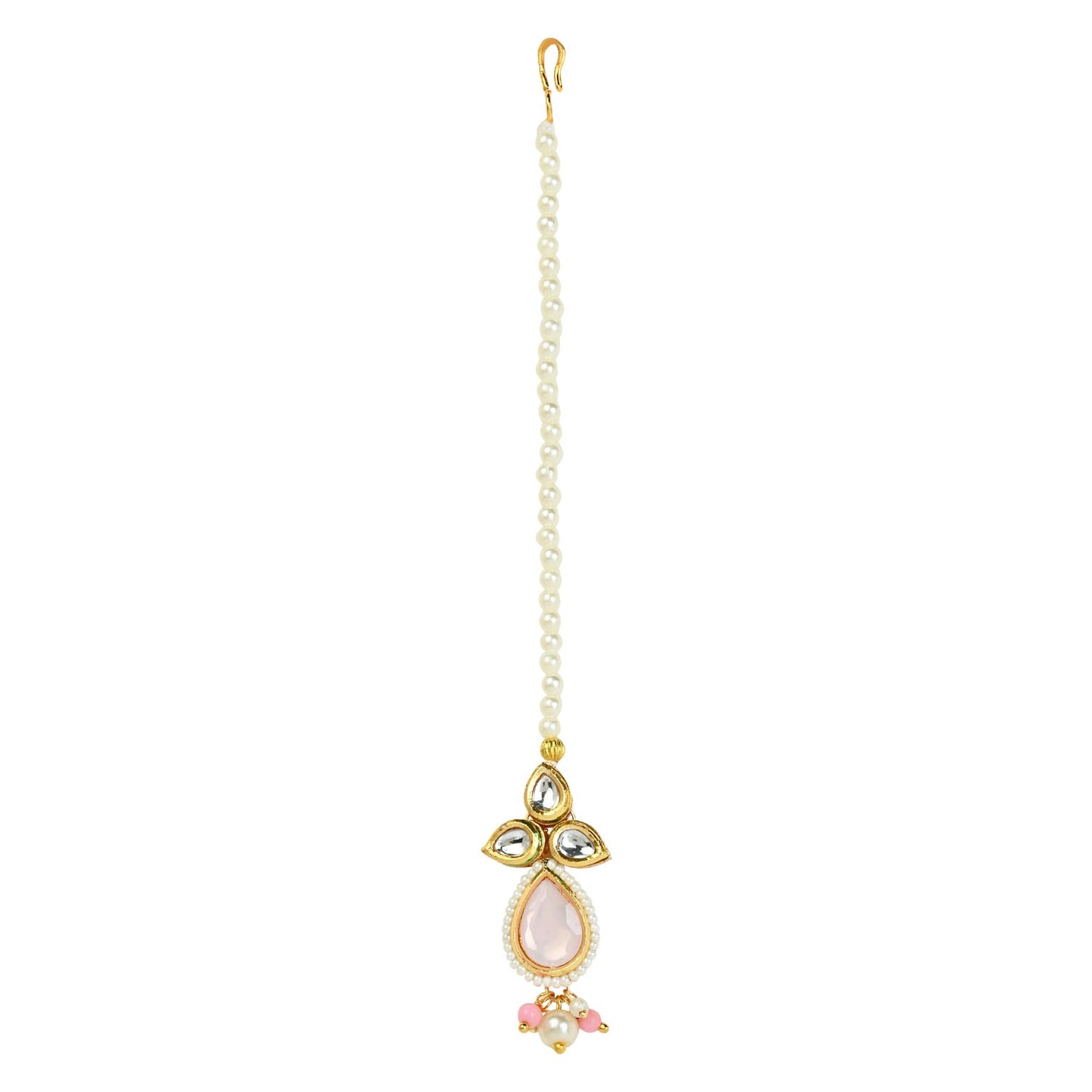 Pearl Drop Kundan Stone Maang Tikka