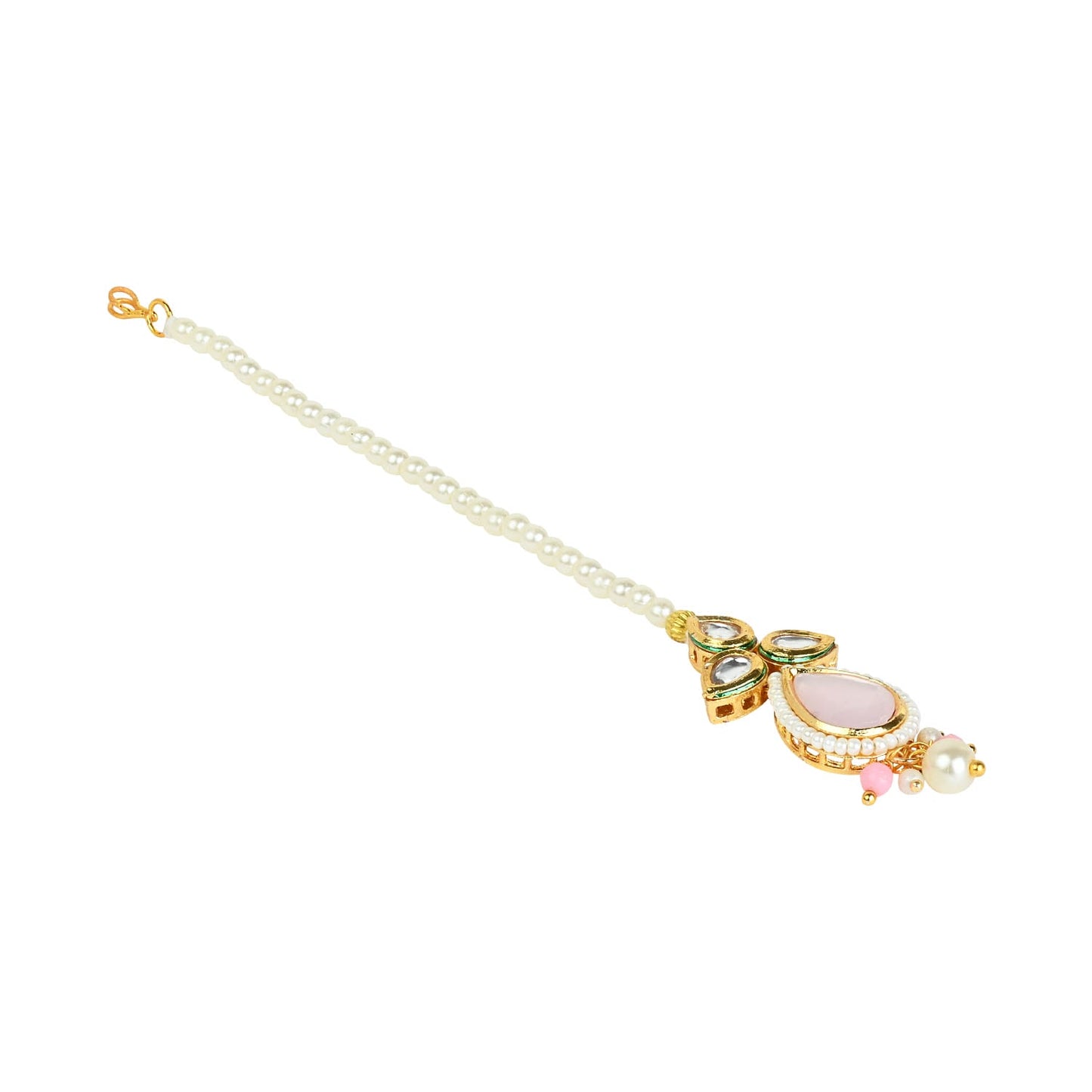 Pearl Drop Kundan Stone Maang Tikka