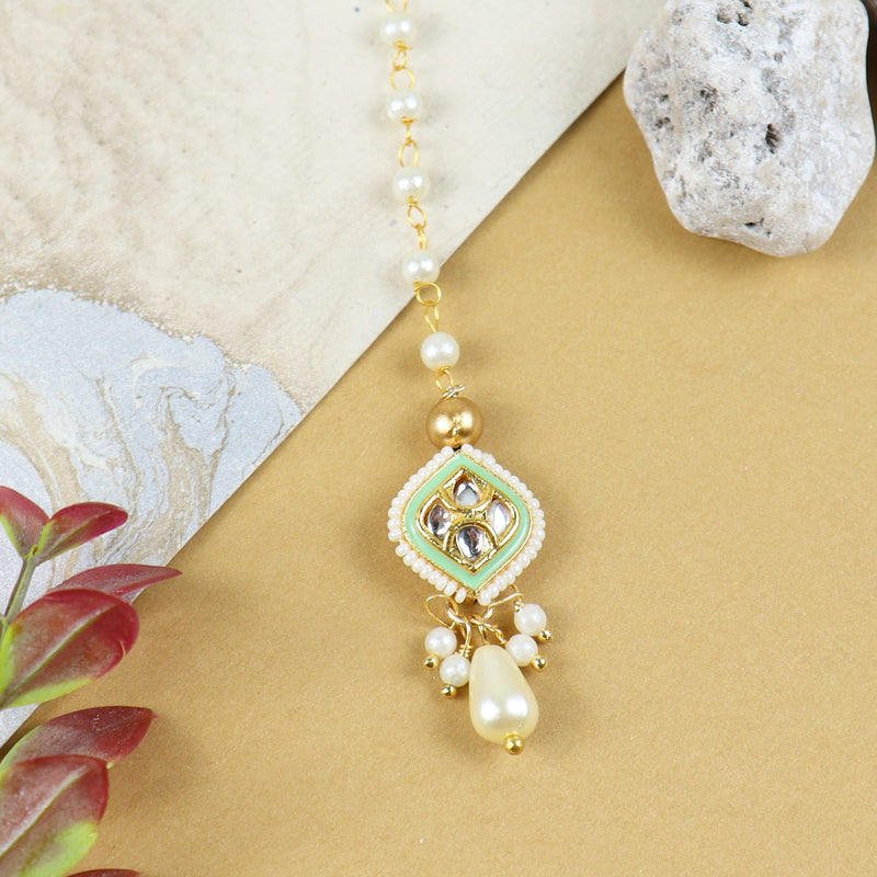 Meenakari Kundan Stone Maang Tikka