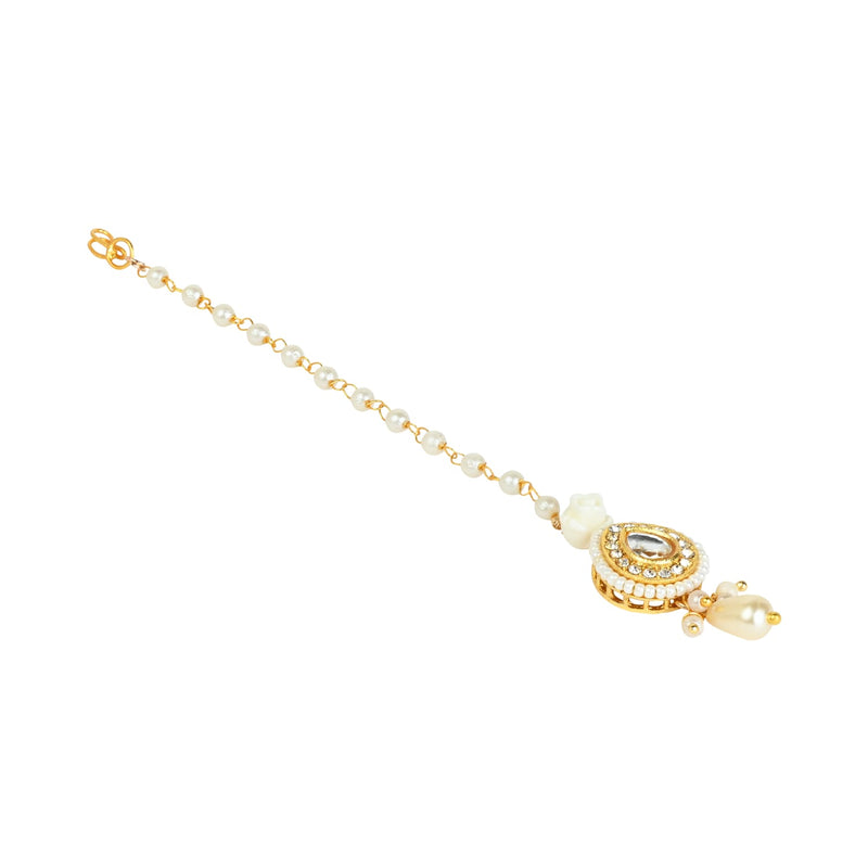 Kundan Stone Diamond Maang Tikka