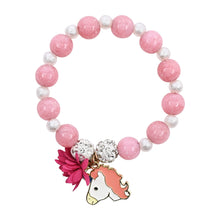 Load image into Gallery viewer, Unicorn Charm Tassel Beaded Bracelet
