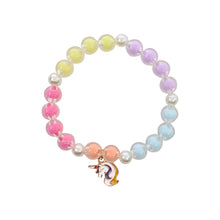 Load image into Gallery viewer, Unicorn Rainbow Charm Beaded Bracelet Set of 2
