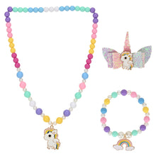 Load image into Gallery viewer, Unicorn Rainbow Beaded Jewellery Set
