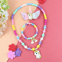 Load image into Gallery viewer, Unicorn Rainbow Beaded Jewellery Set
