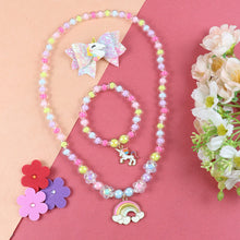 Load image into Gallery viewer, Unicorn Rainbow Beaded Jewellery Set
