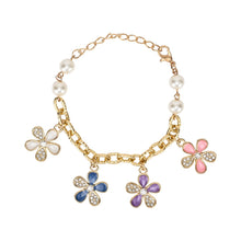 Load image into Gallery viewer, Multi Floral Charms Chain Bracelet
