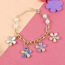 Load image into Gallery viewer, Multi Floral Charms Chain Bracelet
