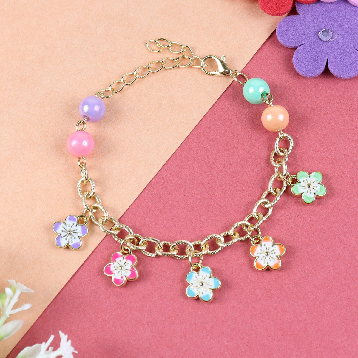 Floral Charms Chain Bracelet