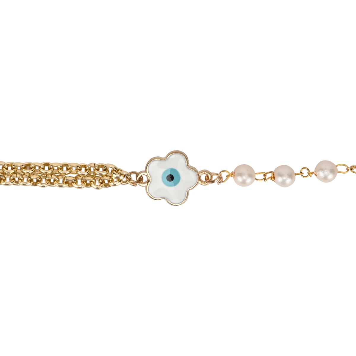 Evil Eye Floral Charm Girls Bracelet Rakhi