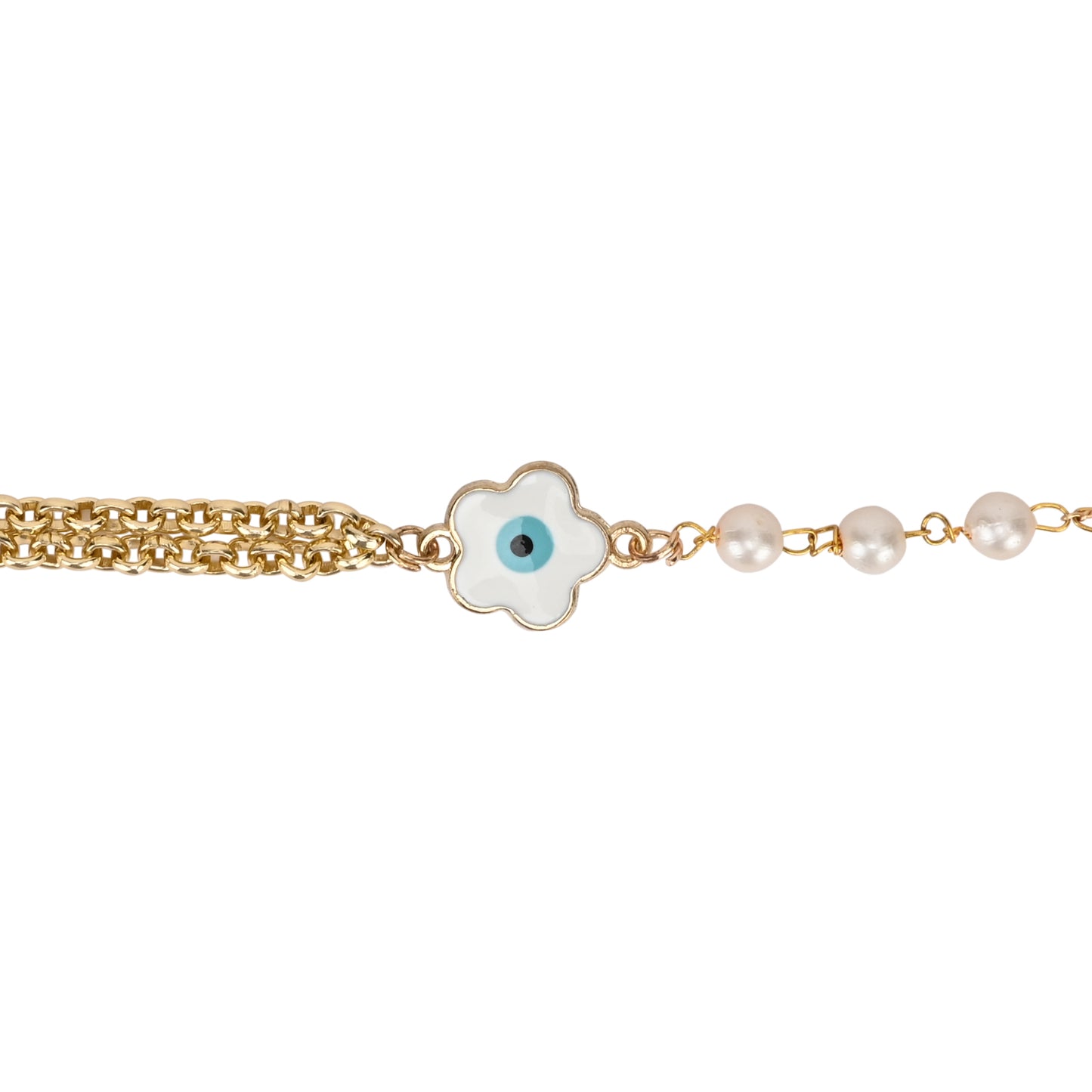 Evil Eye Floral Charm Girls Bracelet Rakhi