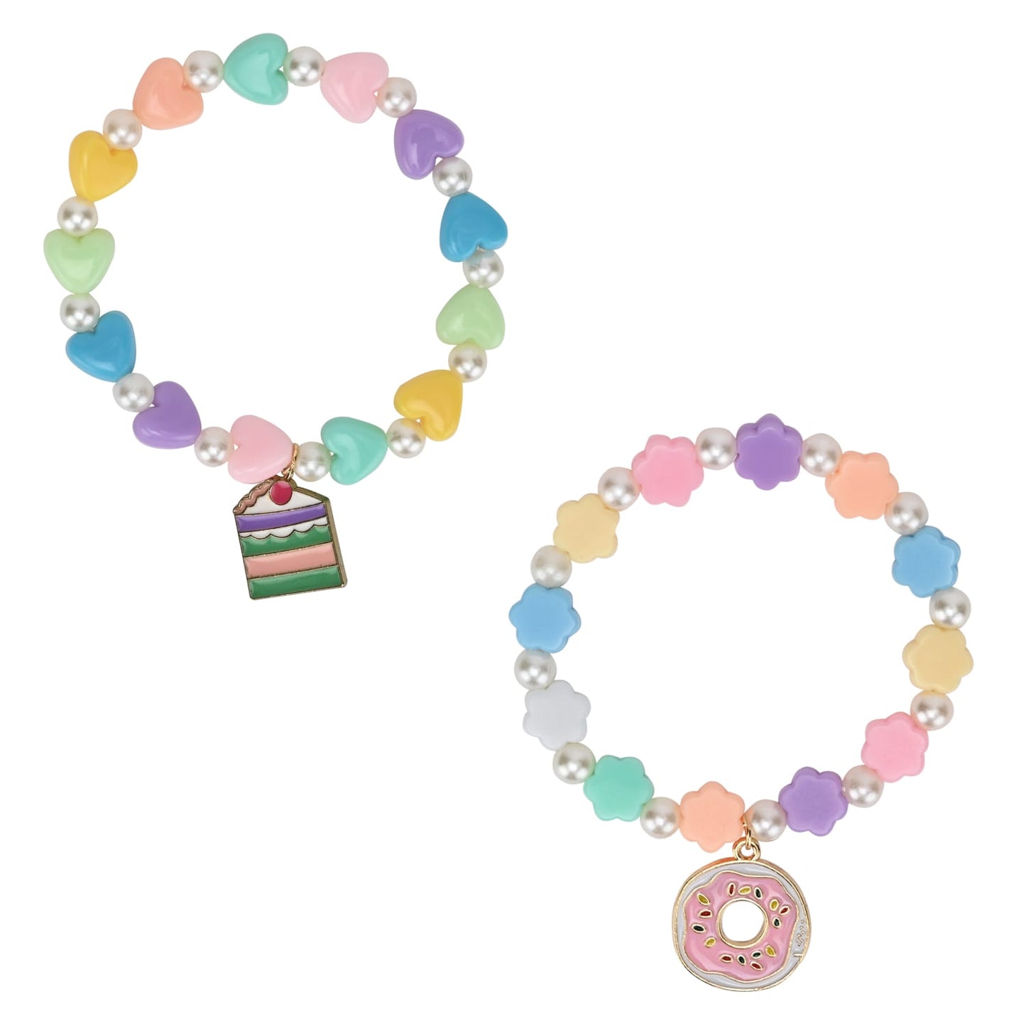 Cake Beaded Charm Bracelets - Set of 2