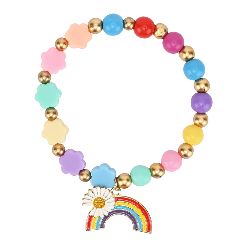 Rainbow Charm Beaded Girls Bracelet Rakhi