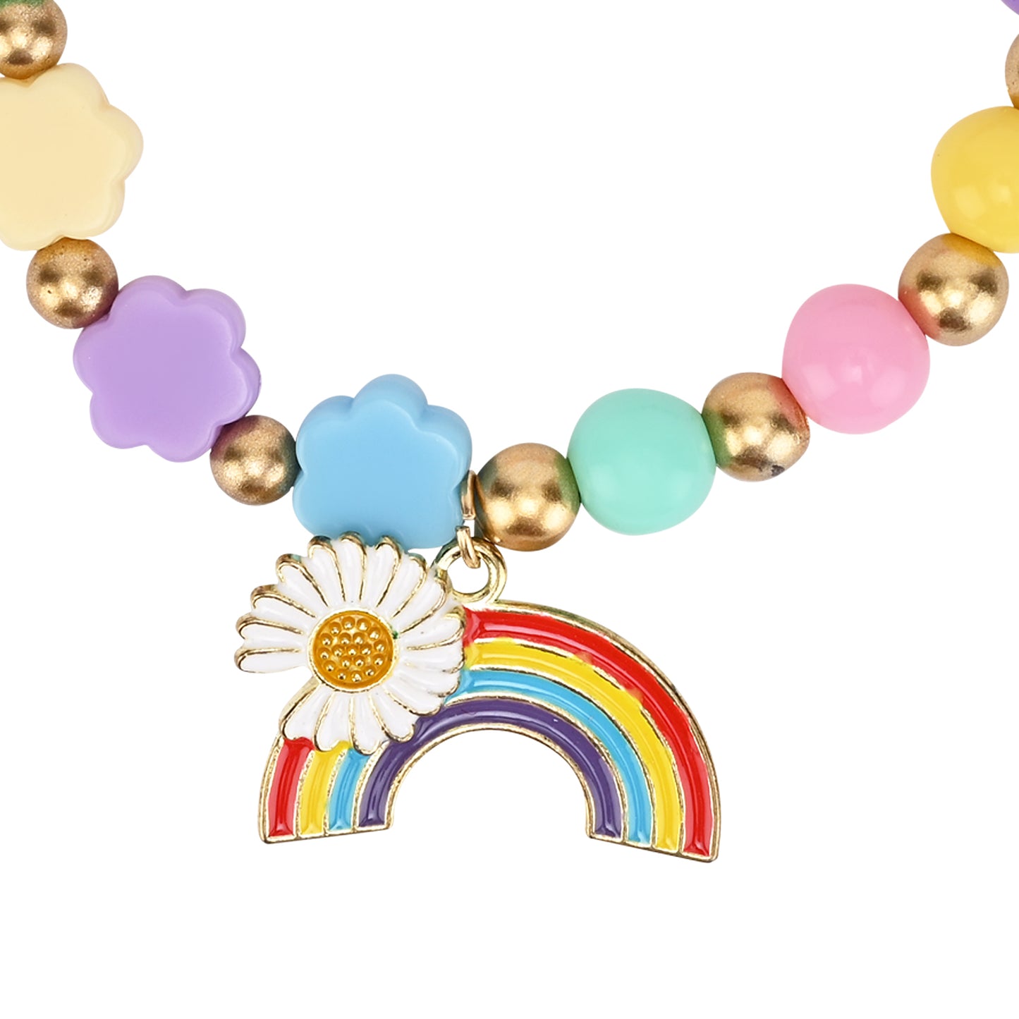 Rainbow Charm Beaded Girls Bracelet Rakhi