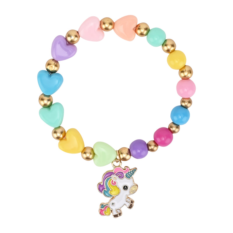 Unicorn Charm Beaded Girls Bracelet Rakhi