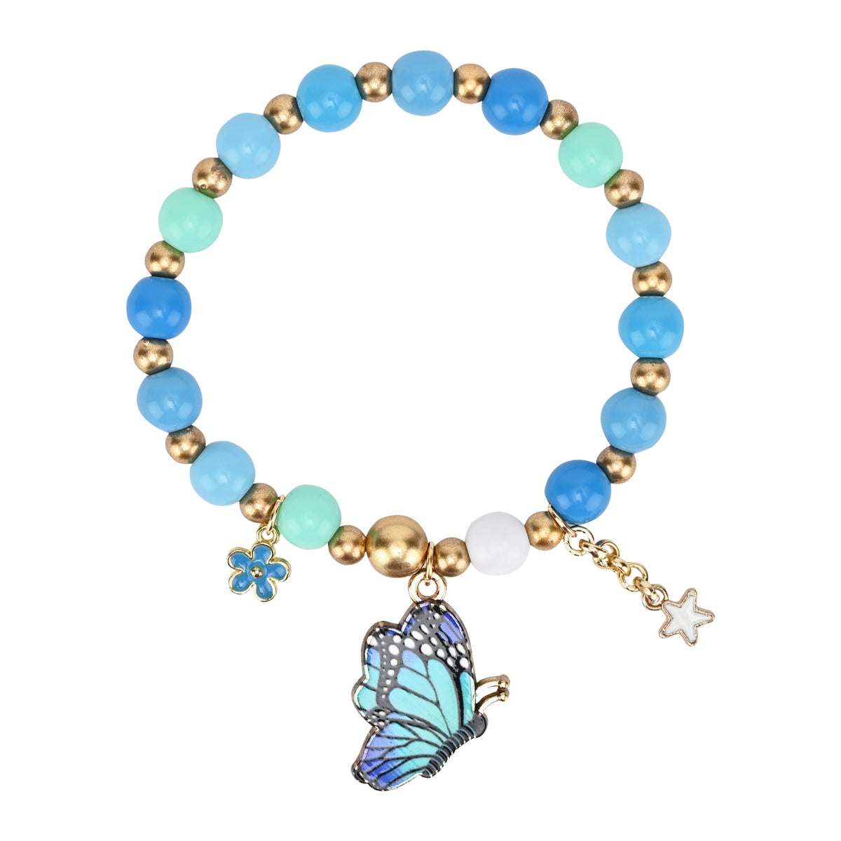 Butterfly Charm Beaded Girls Bracelet Rakhi