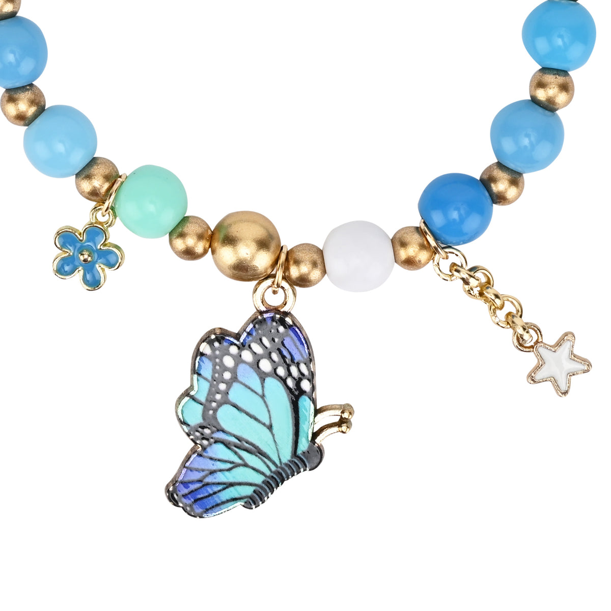 Butterfly Charm Beaded Girls Bracelet Rakhi