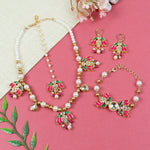 jewellery girls women ladies necklace bracelet maang tikka earring gift accessories cute stylish fancy fashion children combo set ethnic festive wedding puja pooja