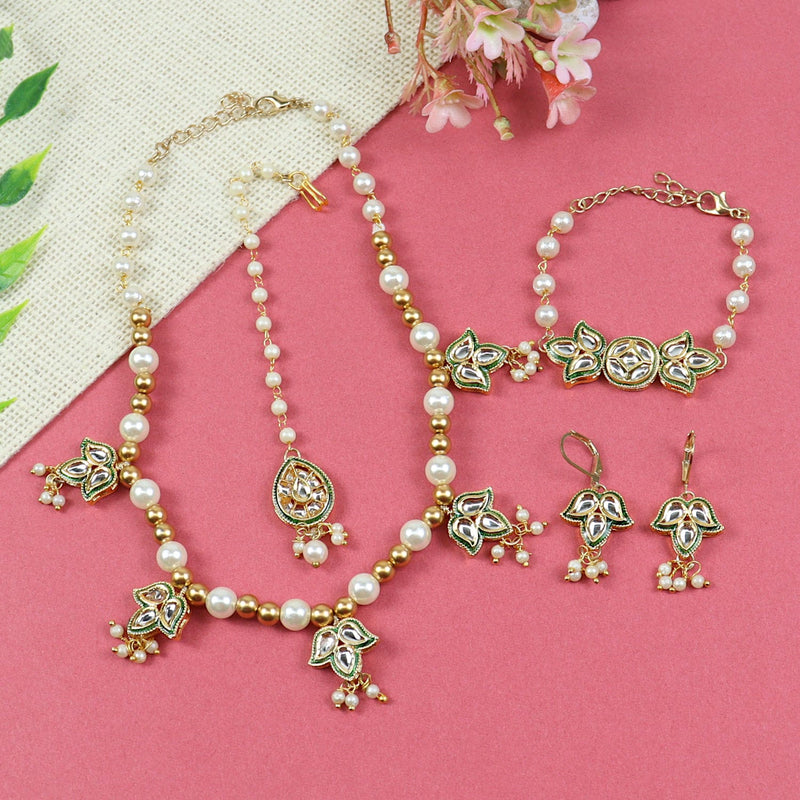 jewellery girls women ladies necklace bracelet maang tikka earring gift accessories cute stylish fancy fashion children combo set ethnic festive wedding puja pooja