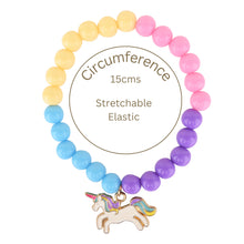 Load image into Gallery viewer, Unicorn Rainbow Charms Set of 2 Beaded Bracelets
