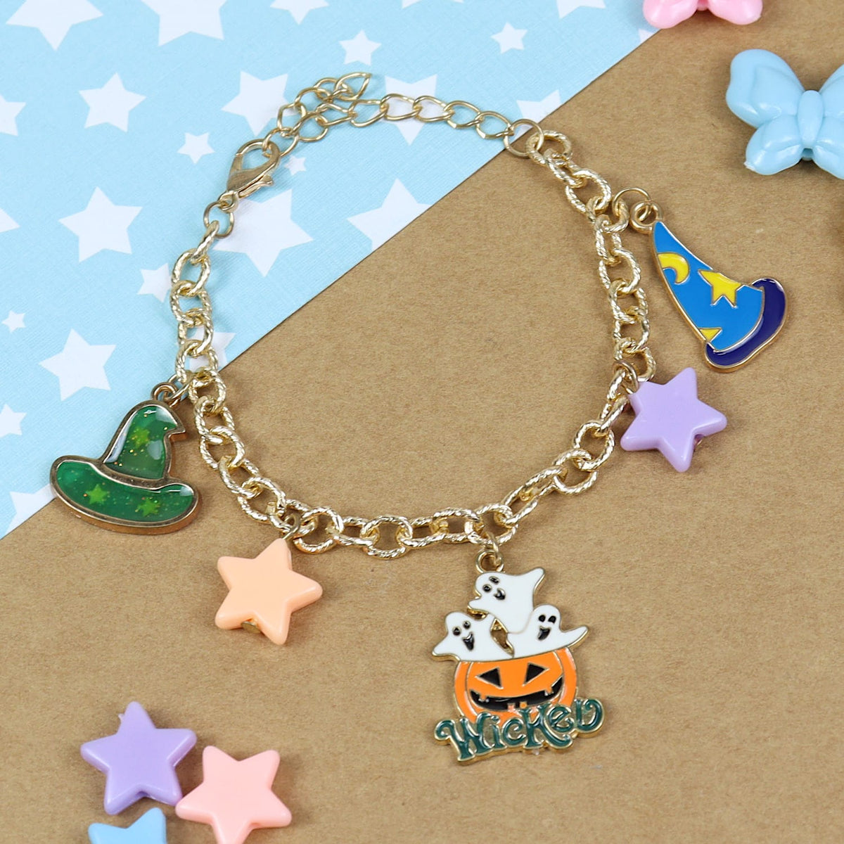 Halloween Wicked Pumpkin Charm Bracelet