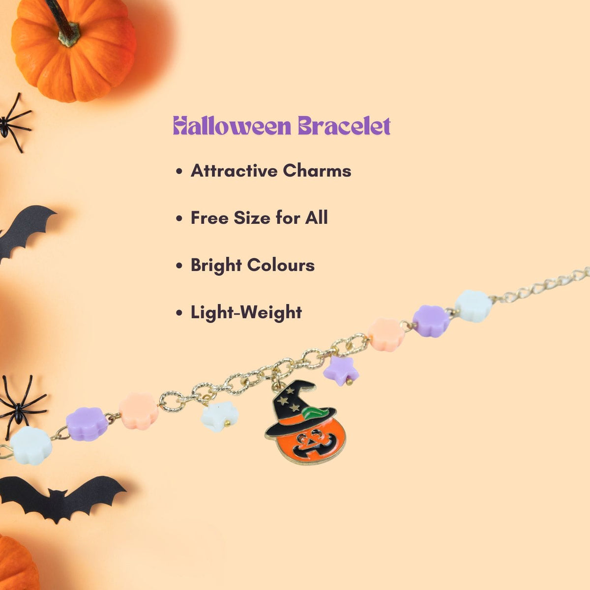 Halloween Pumpkin Charm Bracelet
