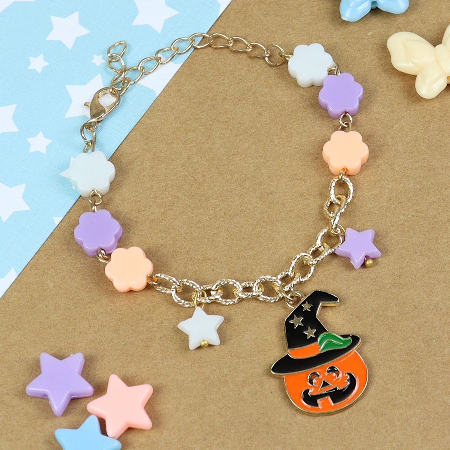 Halloween Pumpkin Charm Bracelet