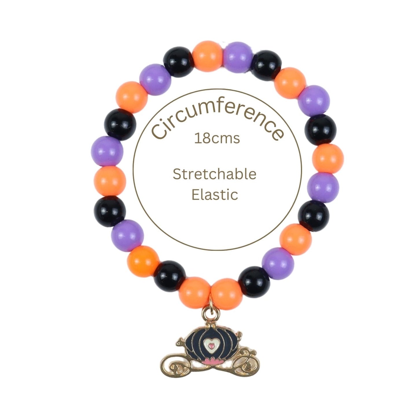 Halloween Chariot Charm Beaded Bracelet