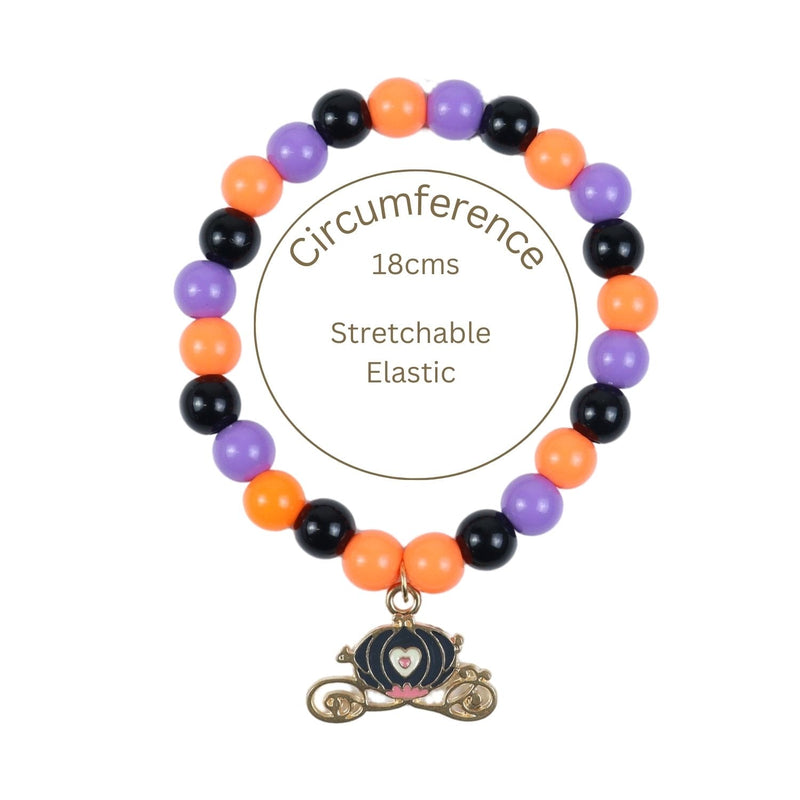 Halloween Chariot Charm Beaded Bracelet