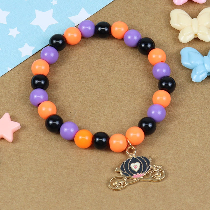 Halloween Chariot Charm Beaded Bracelet