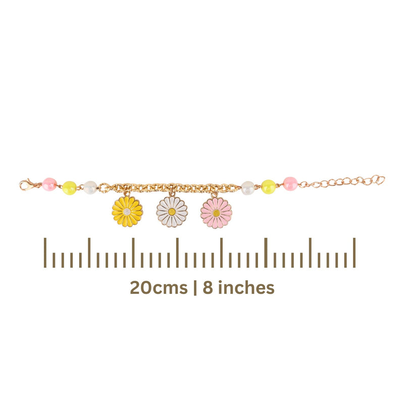 Floral Charms Chain Bracelet