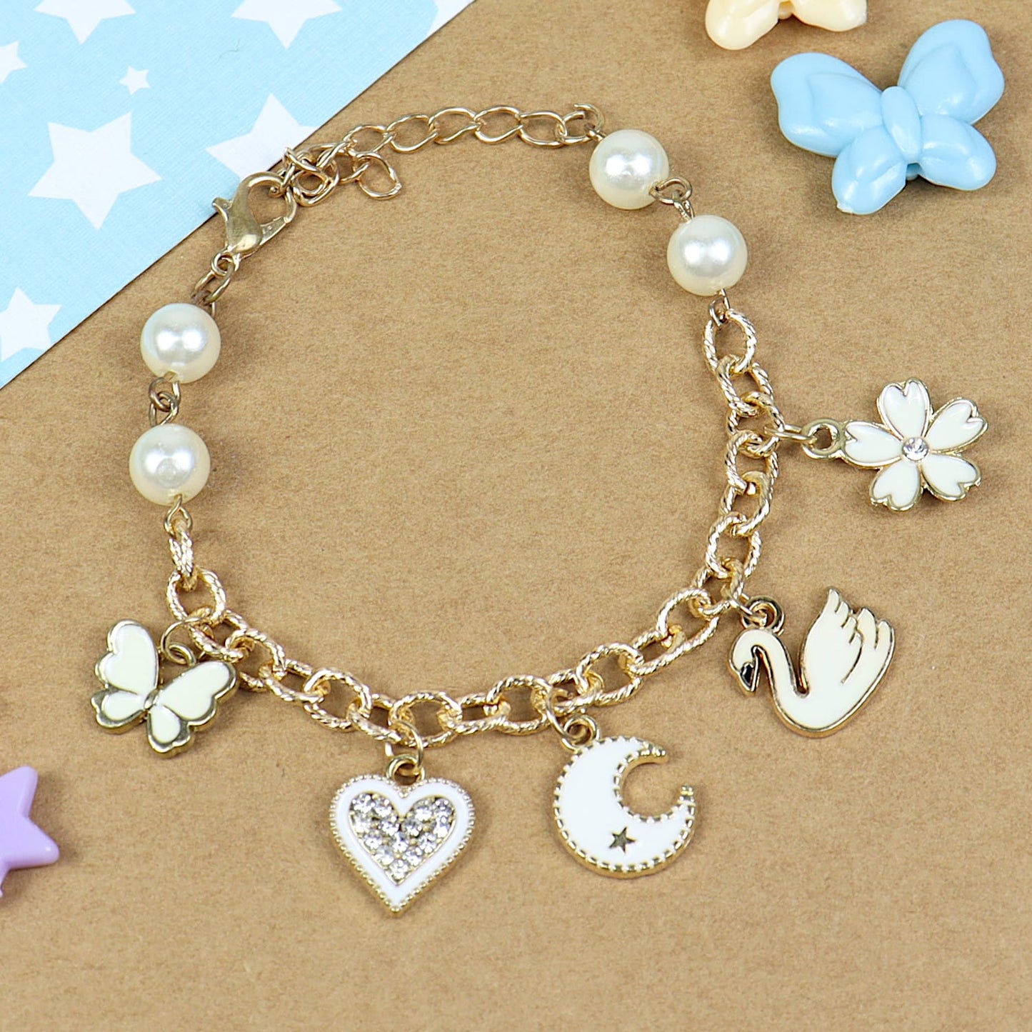 Multi Charm Chain Bracelet