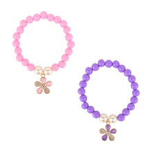 Load image into Gallery viewer, Floral Charm Set of 4 Beaded Bracelets
