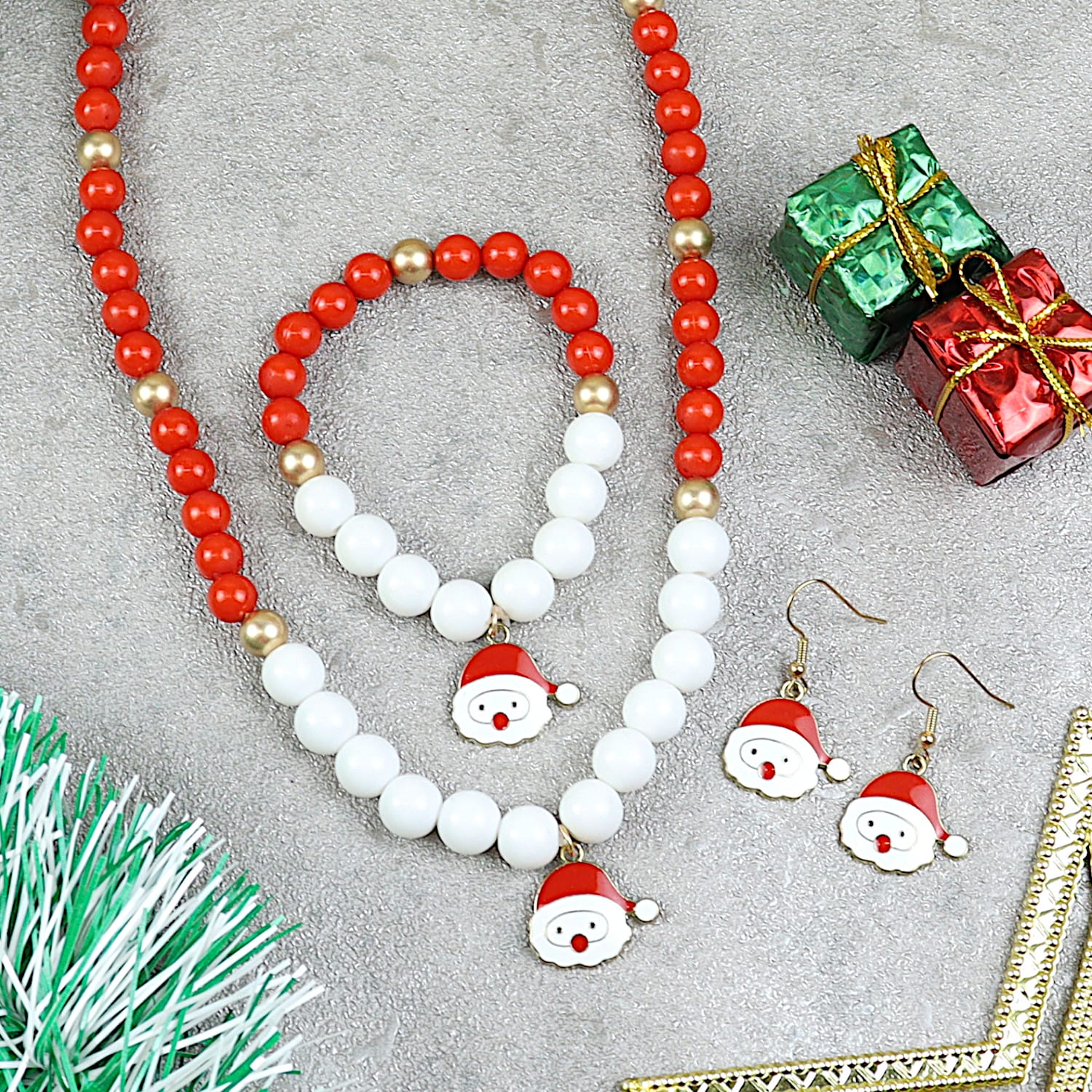 Jewellery For Christmas Christmas Santa Claus Necklace Bracelet