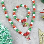 Christmas Bell Necklace Bracelet Jewellery Set 