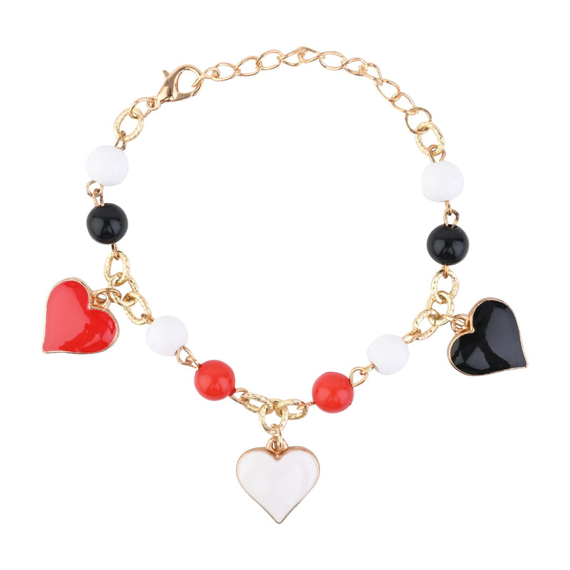 Christmas Heart Charms Chain Bracelet