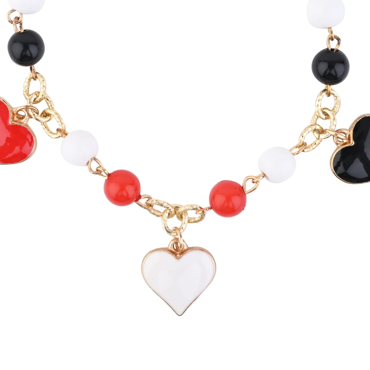 Christmas Heart Charms Chain Bracelet