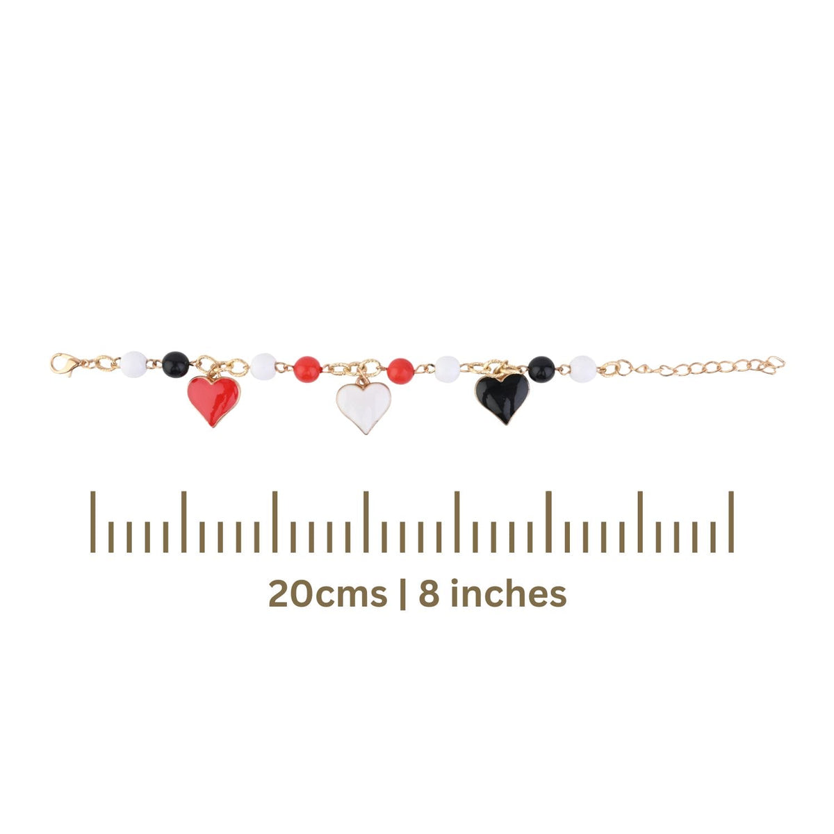 Christmas Heart Charms Chain Bracelet