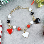 Christmas Heart Charms Chain Bracelet