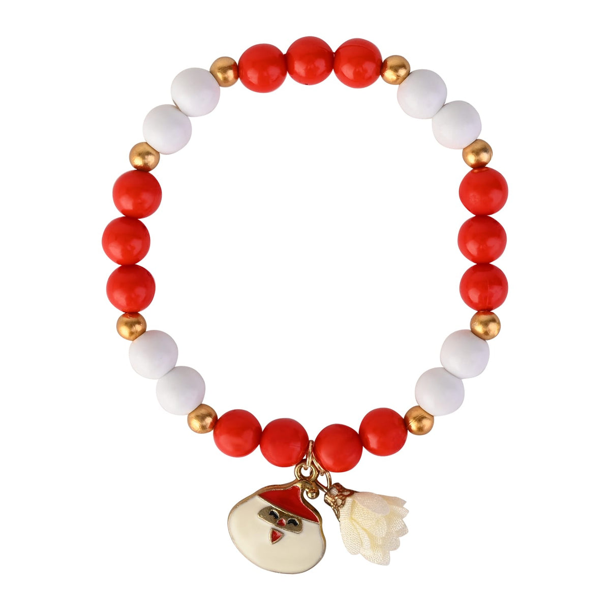Christmas Charm Santa Claus Beaded Bracelet