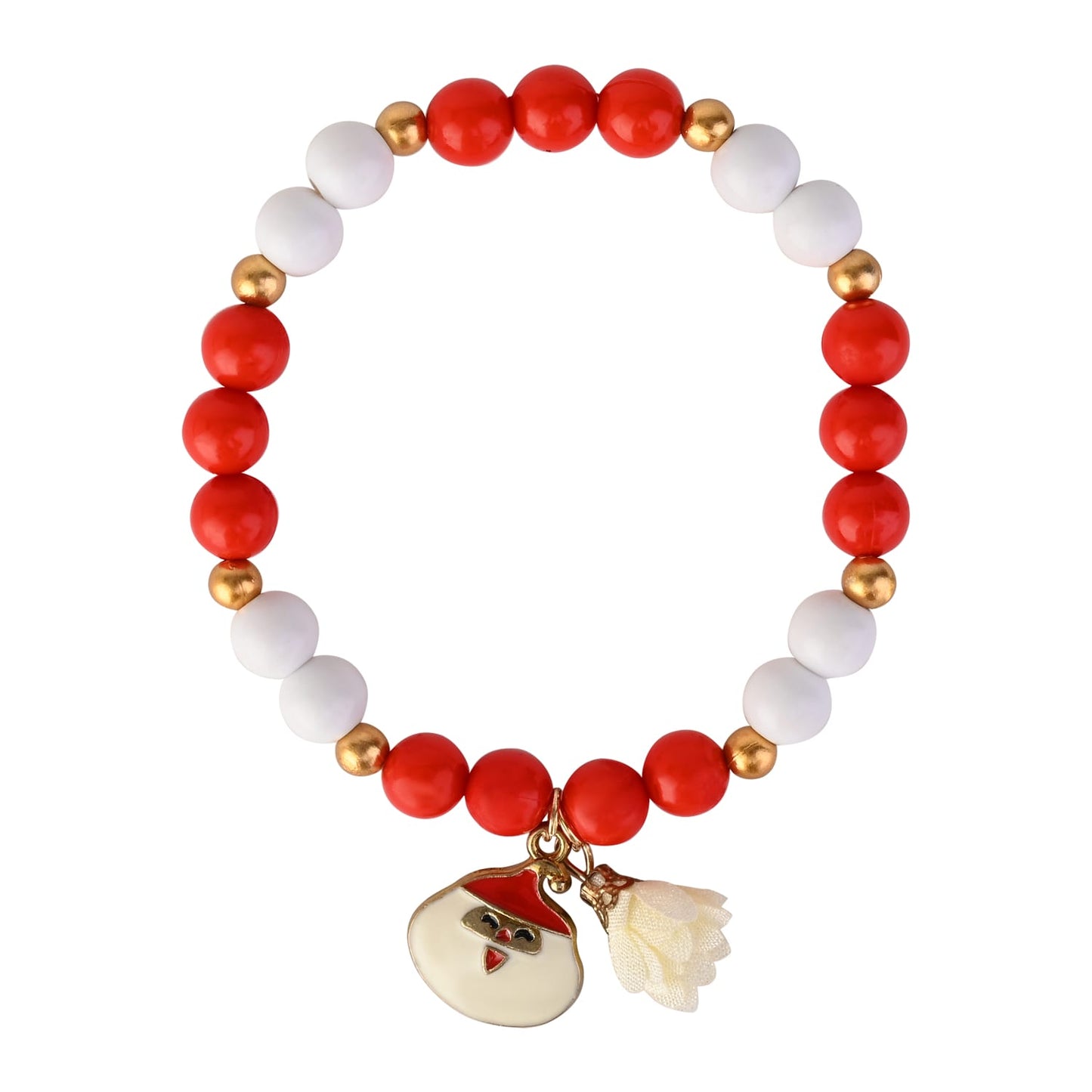 Christmas Charm Santa Claus Beaded Bracelet