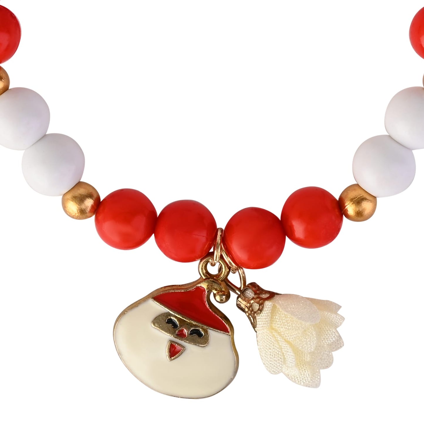 Christmas Charm Santa Claus Beaded Bracelet