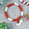 Christmas Charm Santa Claus Beaded Bracelet