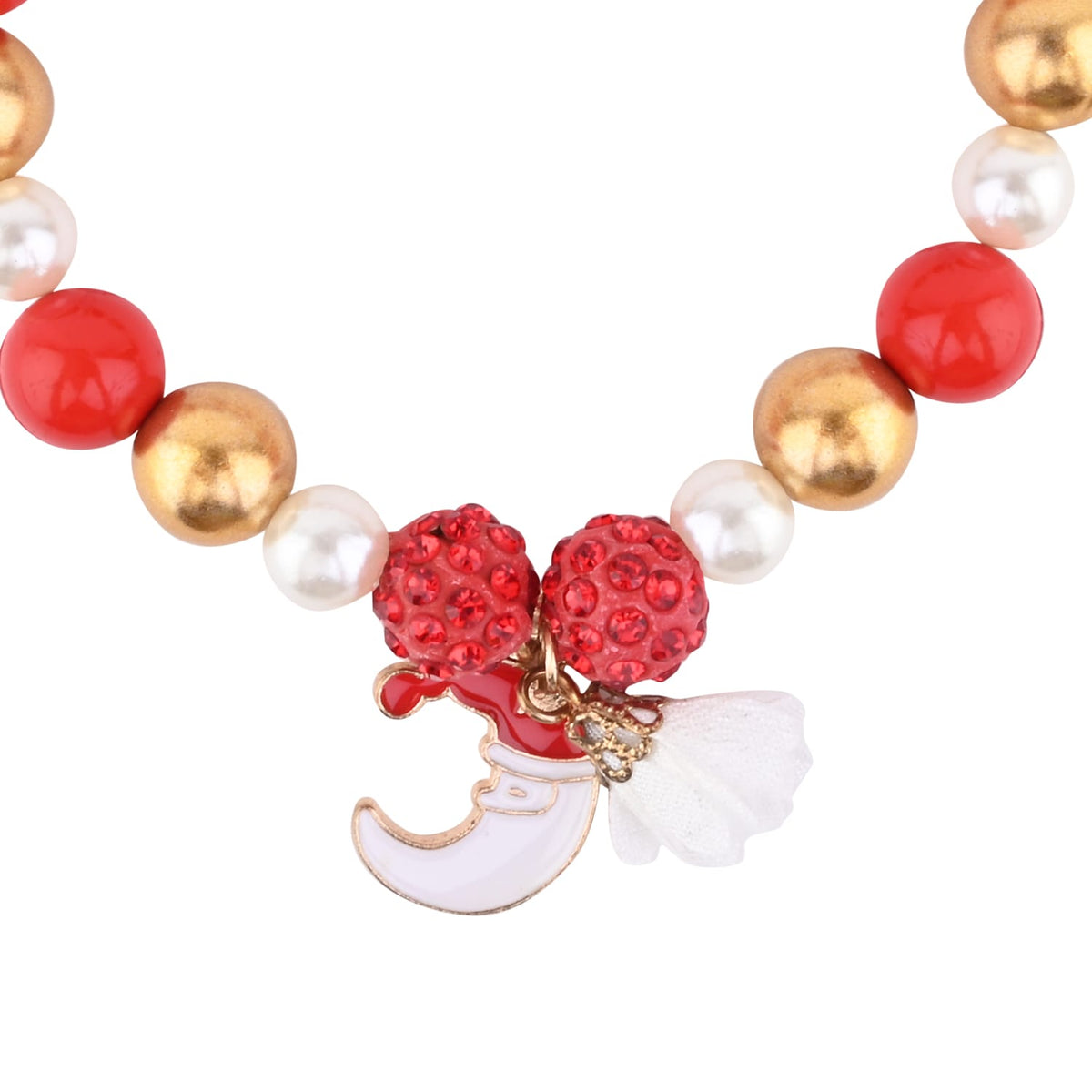 Christmas Charm Santa Claus Moon Beaded Bracelet