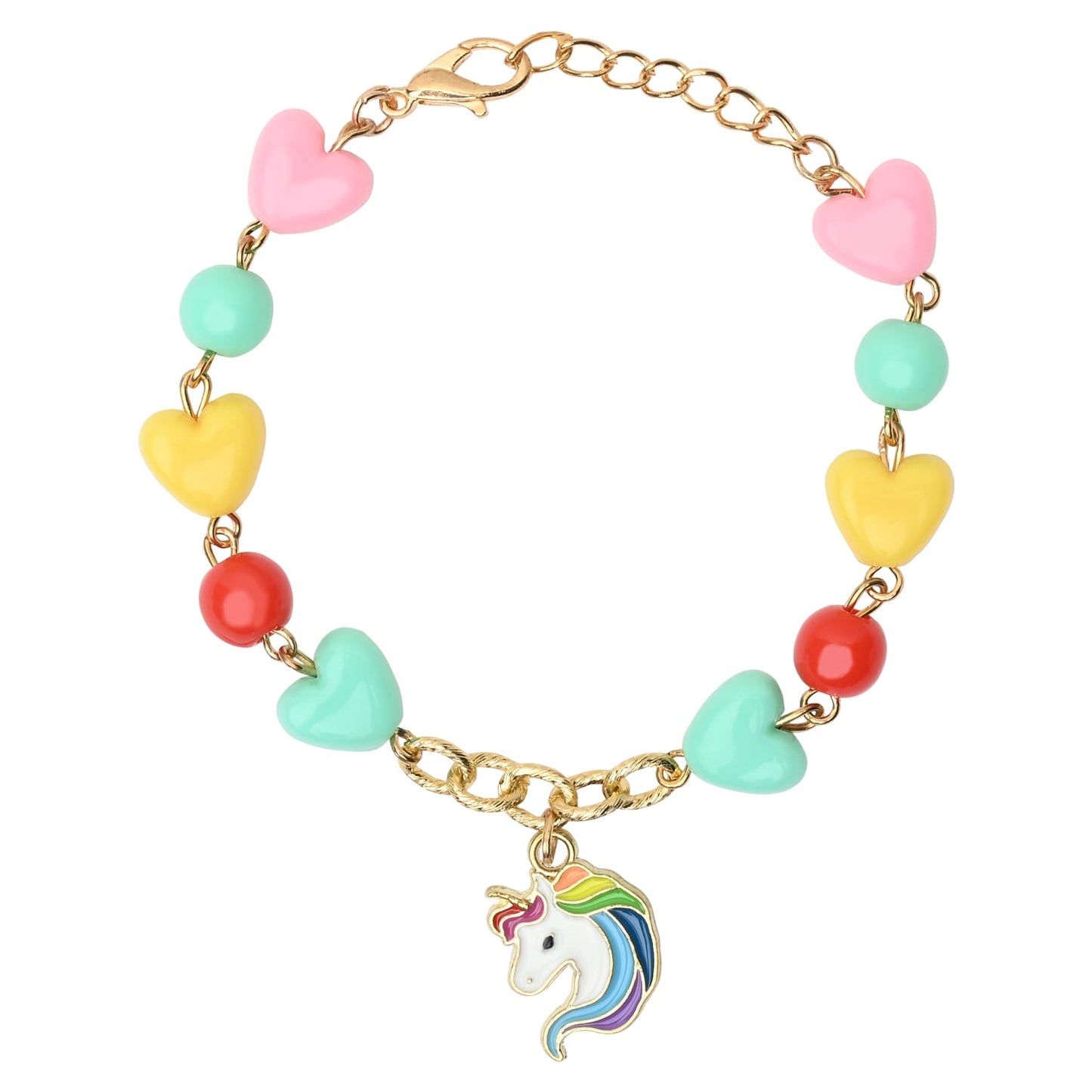 Unicorn Rainbow Charm Necklace & Bracelet Jewellery Set