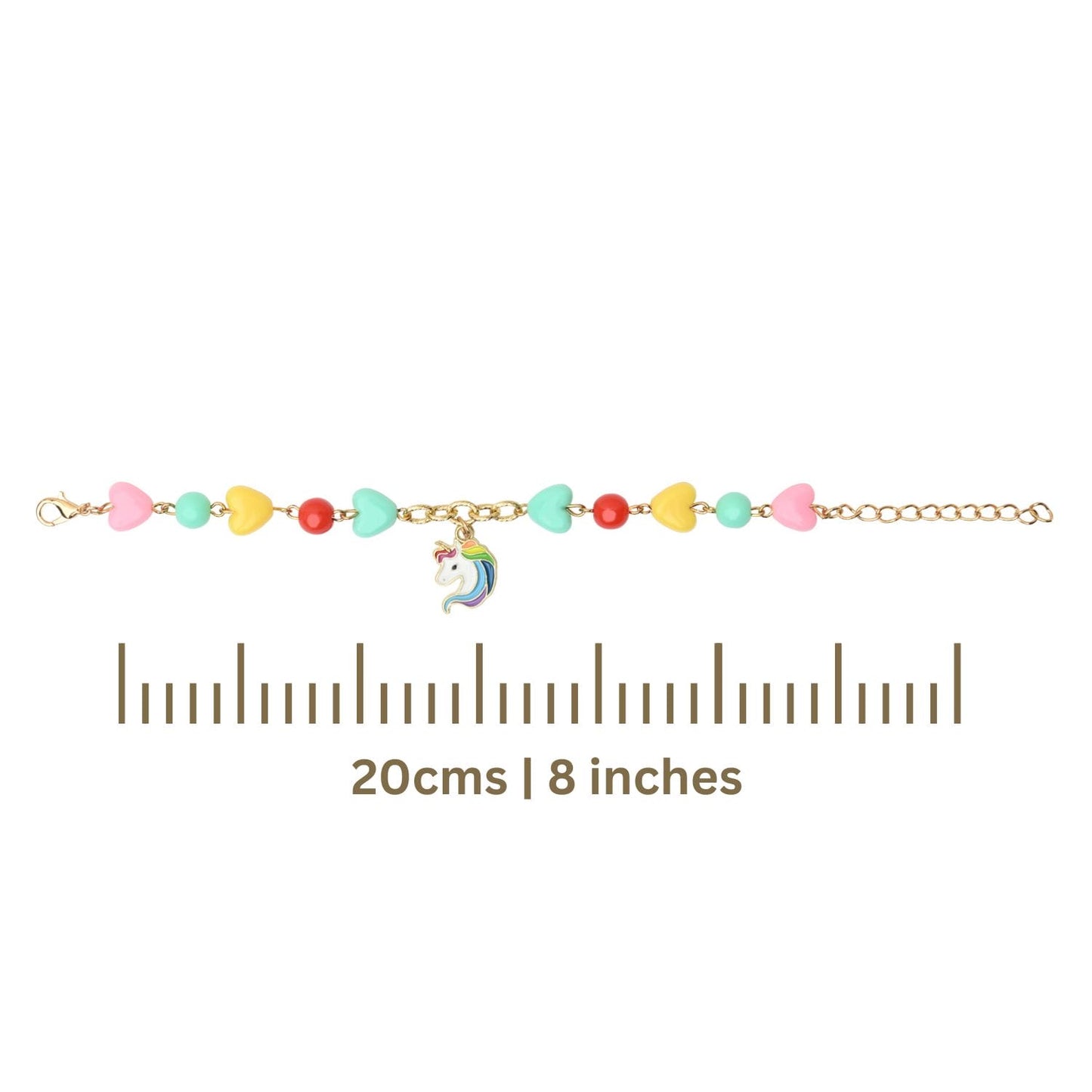 Unicorn Rainbow Charm Necklace & Bracelet Jewellery Set
